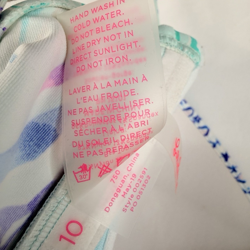 Lilly Pulitzer Knot Bikini Top Only Multicolor Leaves Size 10 Pre-Own - Picture 9 of 12